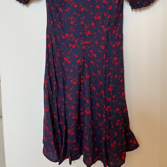 REFORMATION Dark Blue and Red Floral Dress - Picture 3 of 3
